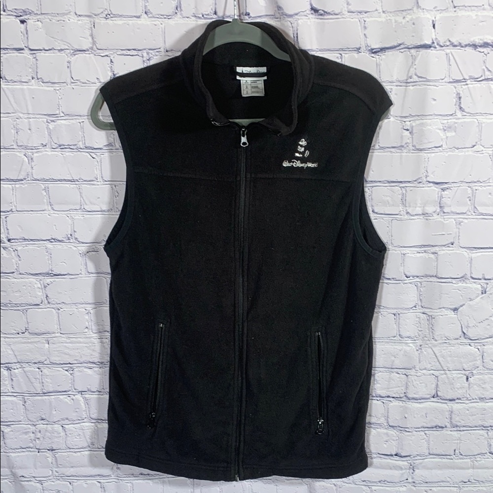 Walt Disney World Disney Parks Mens Fleece Vest Black Size S Layer Vacation